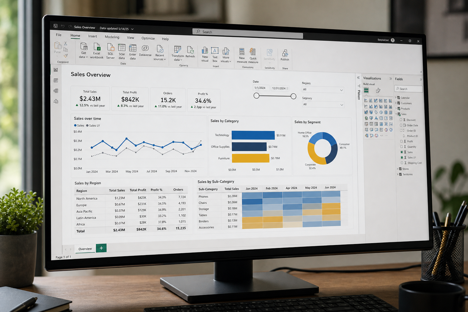 Monitor with a realistic Power BI report